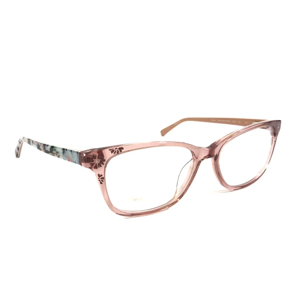 Bebe Eyeglasses Frames BB5163 650 BLUSH CRYSTAL White Cat Eye Full Rim 55-17-135